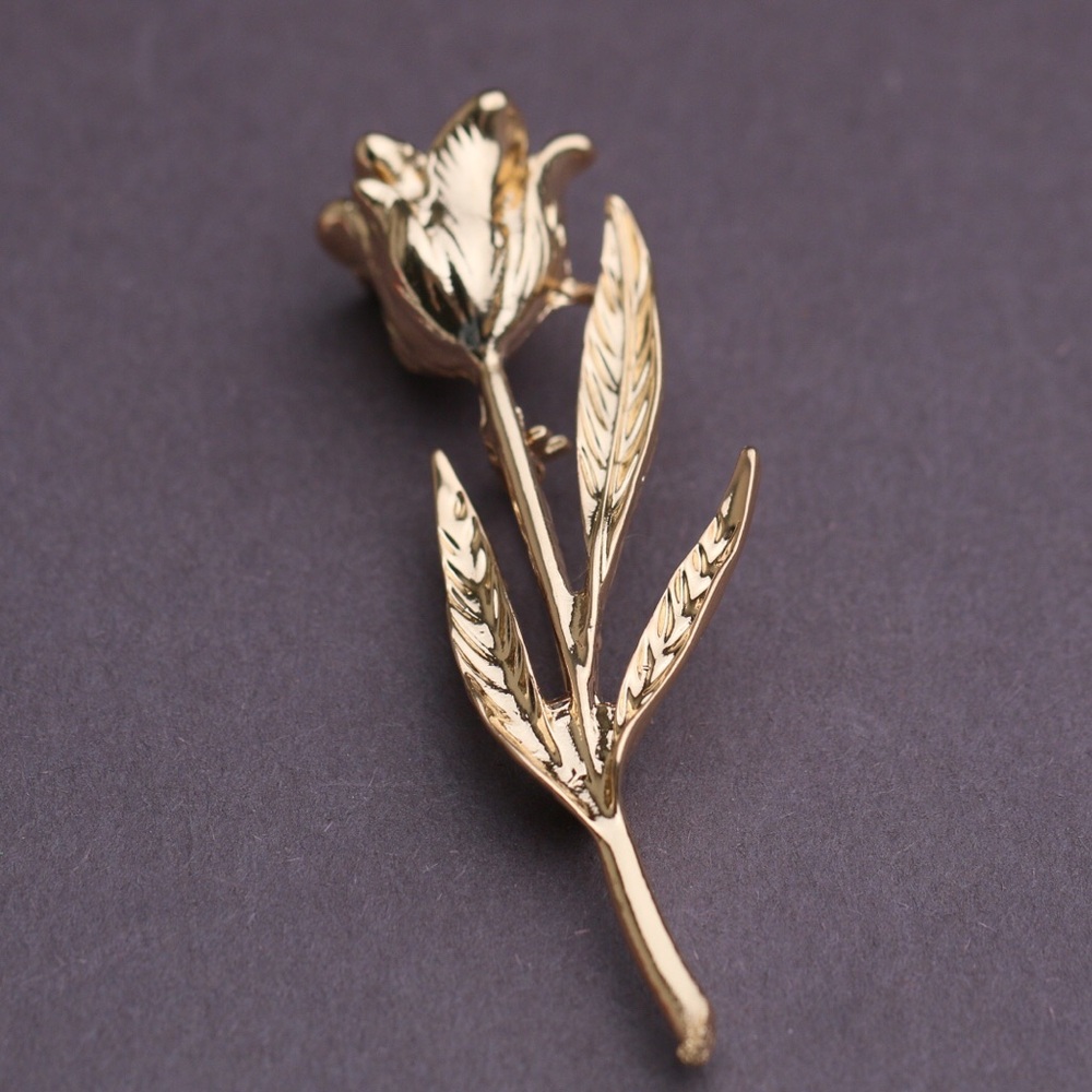 Gold Gold Tulip Brooch